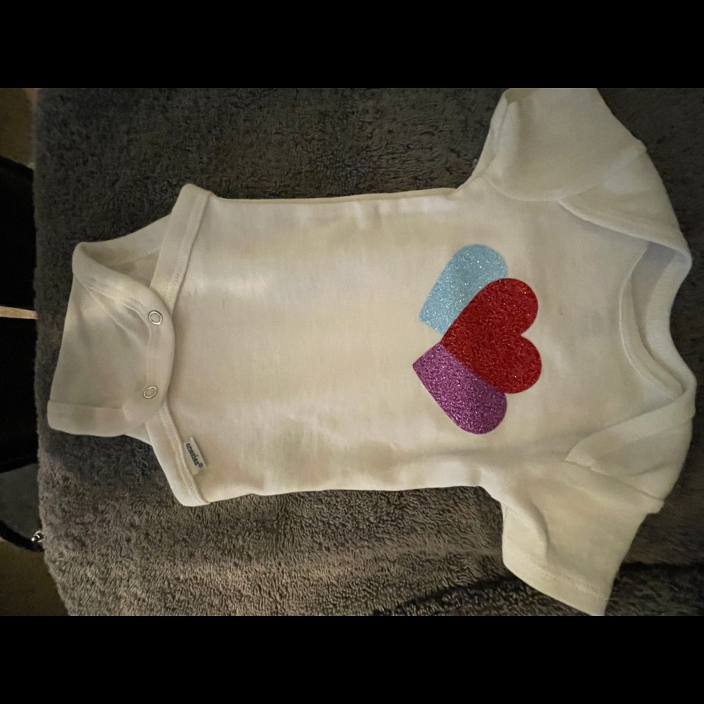 Triple hearts baby onesie